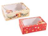 Paper box with Christmas print and transparent window