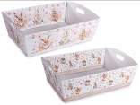 Paper tray / basket with handles and bunny print