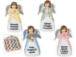 Petit ange en résine colorée avec message gravé