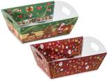 Petit plateau en papier avec poignées et décorations de Noël