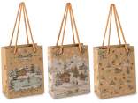 Petit sac/enveloppe de Noël en papier kraft avec poignées
