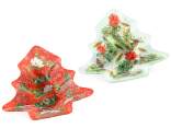 Piattino in vetro ad Albero con decori natalizi