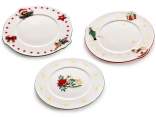 Piatto natalizio alimentare in ceramica decori in rilievo
