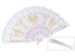 Plastic and fabric fan with tree of life print