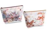 Pochette en tissu doux avec fermeture zippée