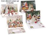 Pop-up Christmas greeting card with envelope and card