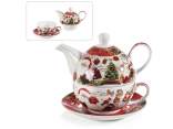 Porcelain cup and teapot set 