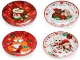 Porcelain food plate decorated with animals in love