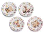 Porcelain food plate decorated with bunnies