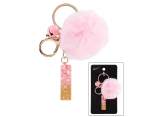 Portachiavi / charm lettera I in resina con pompon in card