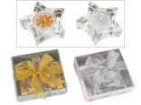 Portatealight in vetro a stella con candela decorata glitter