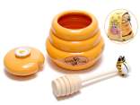 Pot à miel en céramique de 150 ml, cuillère à miel en bois