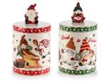 Pot à nourriture en céramique avec décorations de gnomes