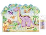 Puzzle 30 cardboard tiles in cylinder box with handle