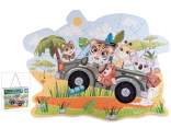 Puzzle 53 cardboard tiles, suitcase box and handle
