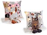 Removable cushion with long-legged cats and LED lights