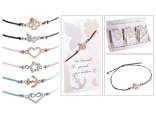 Rope bracelet with metal pendant with rhinestones