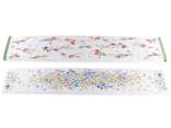 Runner rettangolare in stoffa stampa fiori con frange