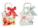 Sac / enveloppe en papier coloré avec poignées et noeud