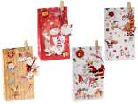 Sac en papier de Noël avec pince, étiquette et autocollant