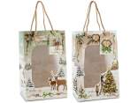 Sac/enveloppe de Noël en papier avec poignées, fenêtre,tag