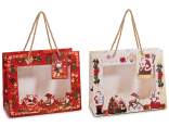 Sac/enveloppe de Noël horizontal en papier, avec fenêtre,tag