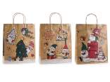 Sacchetto / busta grande carta kraft decori gnometti e tag