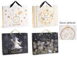 Sacchetto / busta natalizia maxi in carta con glitter