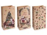 Sacchetto in carta Kraft con decori natalizi