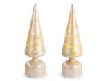 Sapin de Noël rotatif en verre décoré de lumières LED