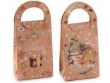 Scatola a sacchetto in carta kraft decori Natale e manico