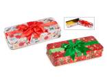 Scatola alimentare in metallo a pacchetto regalo con fiocco