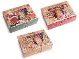 Scatola carta kraft natalizia con finestrella, nastro e tag
