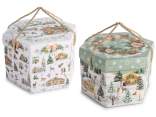 Scatola esagonale carta per panettone con manici e coperchio
