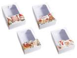 Scatola in carta bianca con finestra e card natalizia
