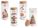 Scented candle in glass jar with cork lid