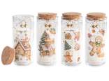 Scented candle in glass jar with cork lid