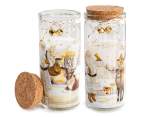 Scented candle in glass jar with cork lid
