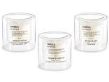 Scented candle in glass jar with double bottom