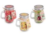 Scented candle in glass jar with metal lid