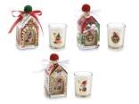 Scented candle in glass with elf decoration