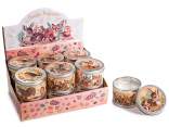 Scented candle in metal box woodland animals