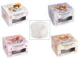 Scented soy candle in worked glass angels package