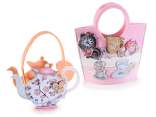 Set 2 borsette in panno con decori  té e tisana