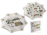 Set 2 piatti natalizi a stella in ceramica