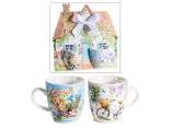 Set 2 tazas porcelana 70 ml con decoraciones primaverales