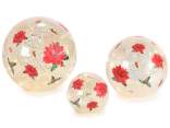 Set 3 lampade natalizie a sfera in vetro decorato con LED