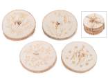 Set de 4 suporturi din lemn natural cu ierburi gravate