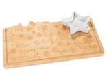 Set de aperitivo de madera con taza de cerámica