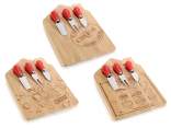 Set formaggio con tagliere in legno a casetta e 3 coltelli